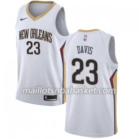 Maillot Homme New Orleans Pelicans Anthony Davis 23 Nike 2017-18 Blanc Swingman